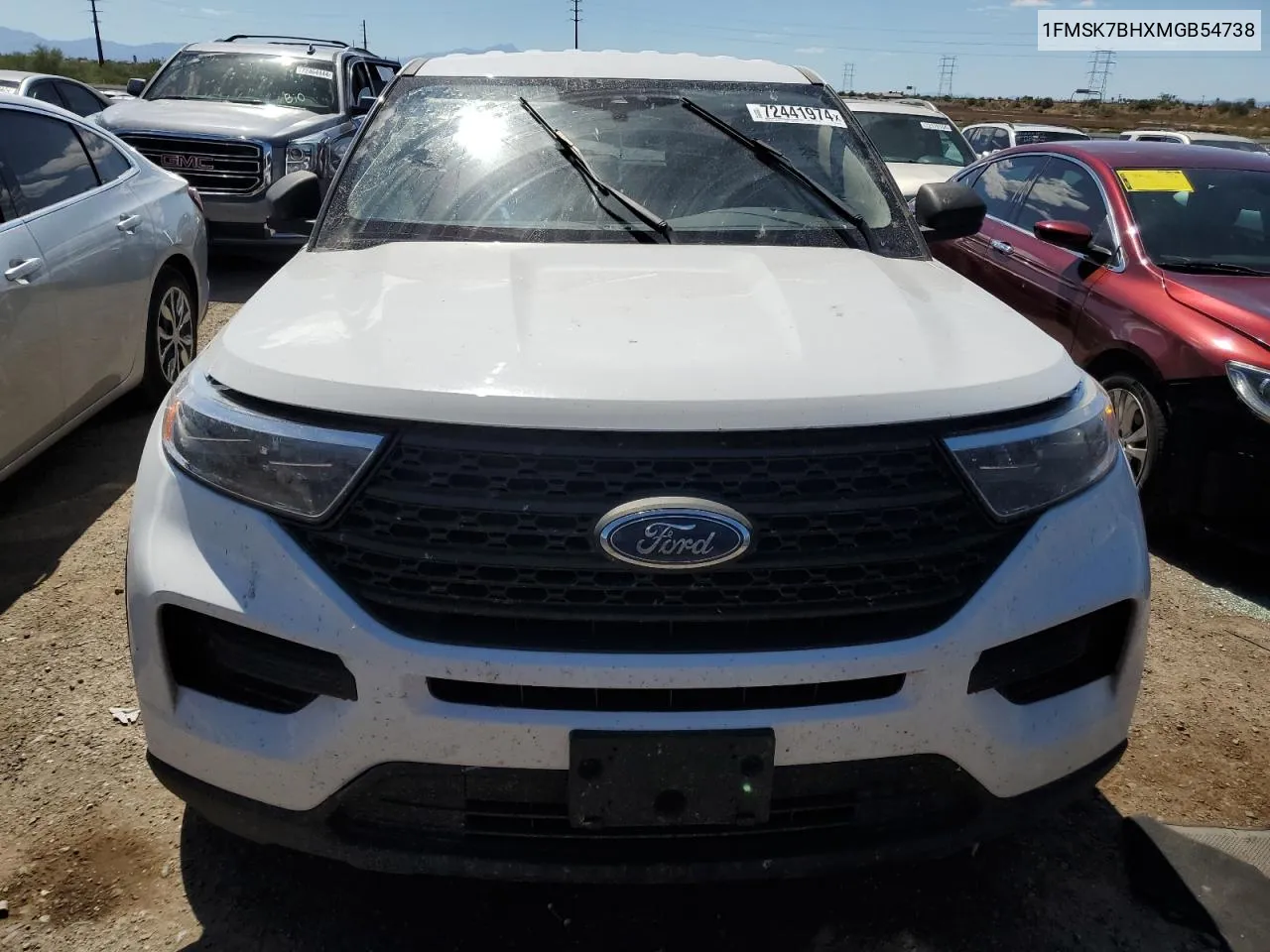 2021 Ford Explorer VIN: 1FMSK7BHXMGB54738 Lot: 72441974