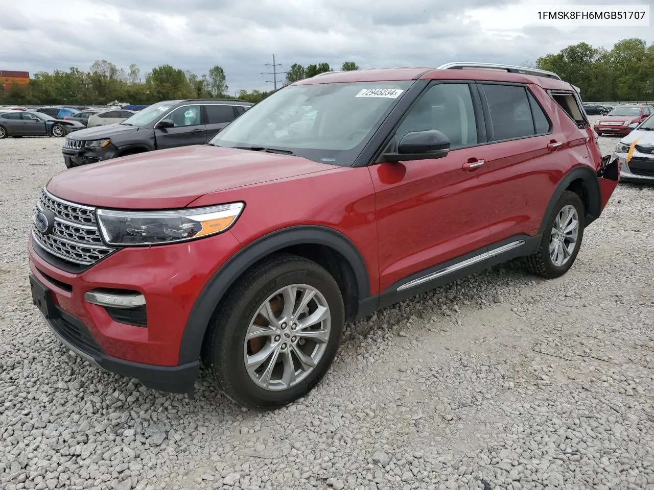 2021 Ford Explorer Limited VIN: 1FMSK8FH6MGB51707 Lot: 72945234