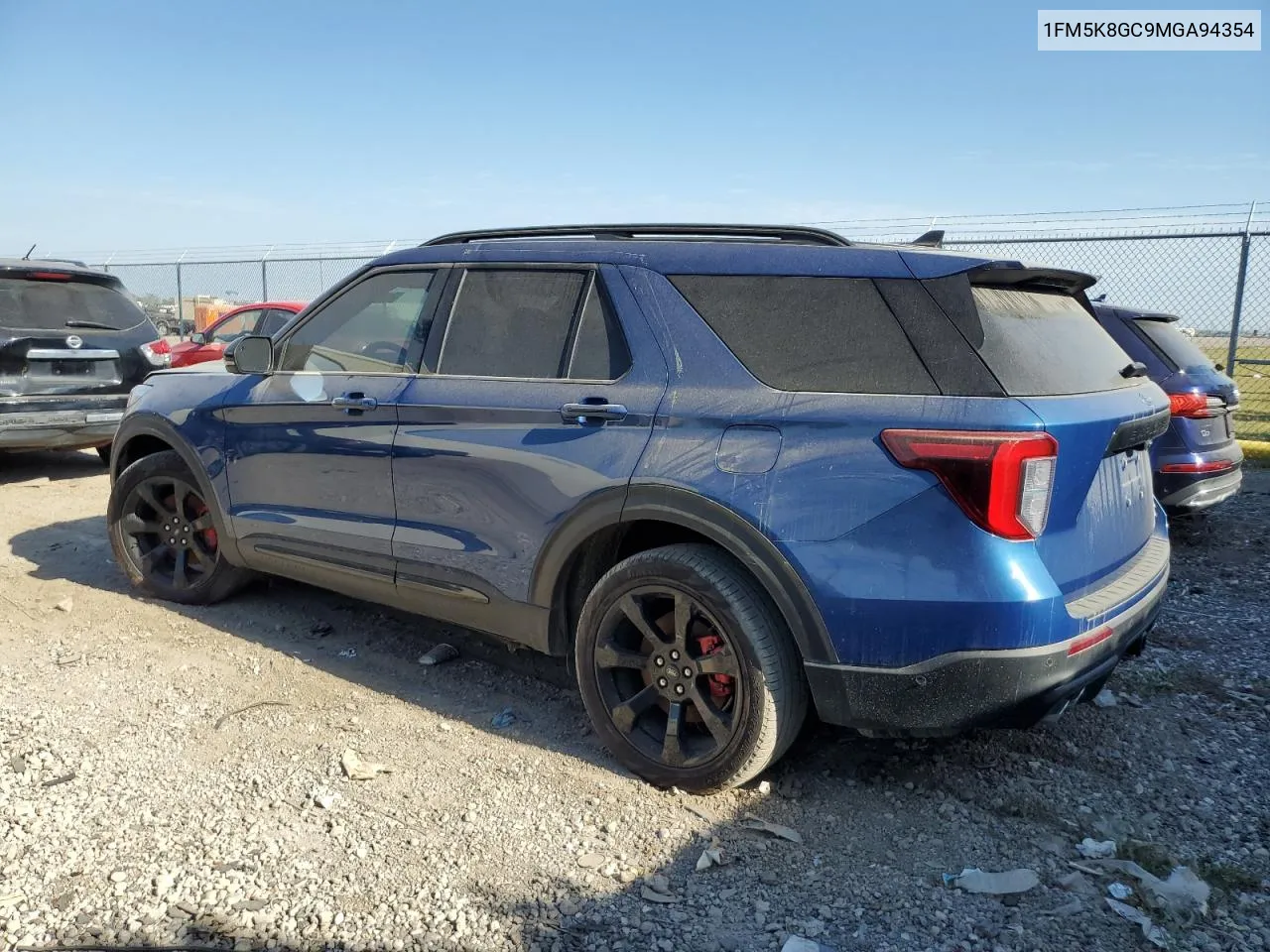 2021 Ford Explorer St VIN: 1FM5K8GC9MGA94354 Lot: 73637344