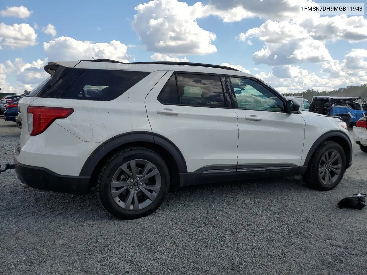 2021 Ford Explorer Xlt VIN: 1FMSK7DH9MGB11943 Lot: 74046904