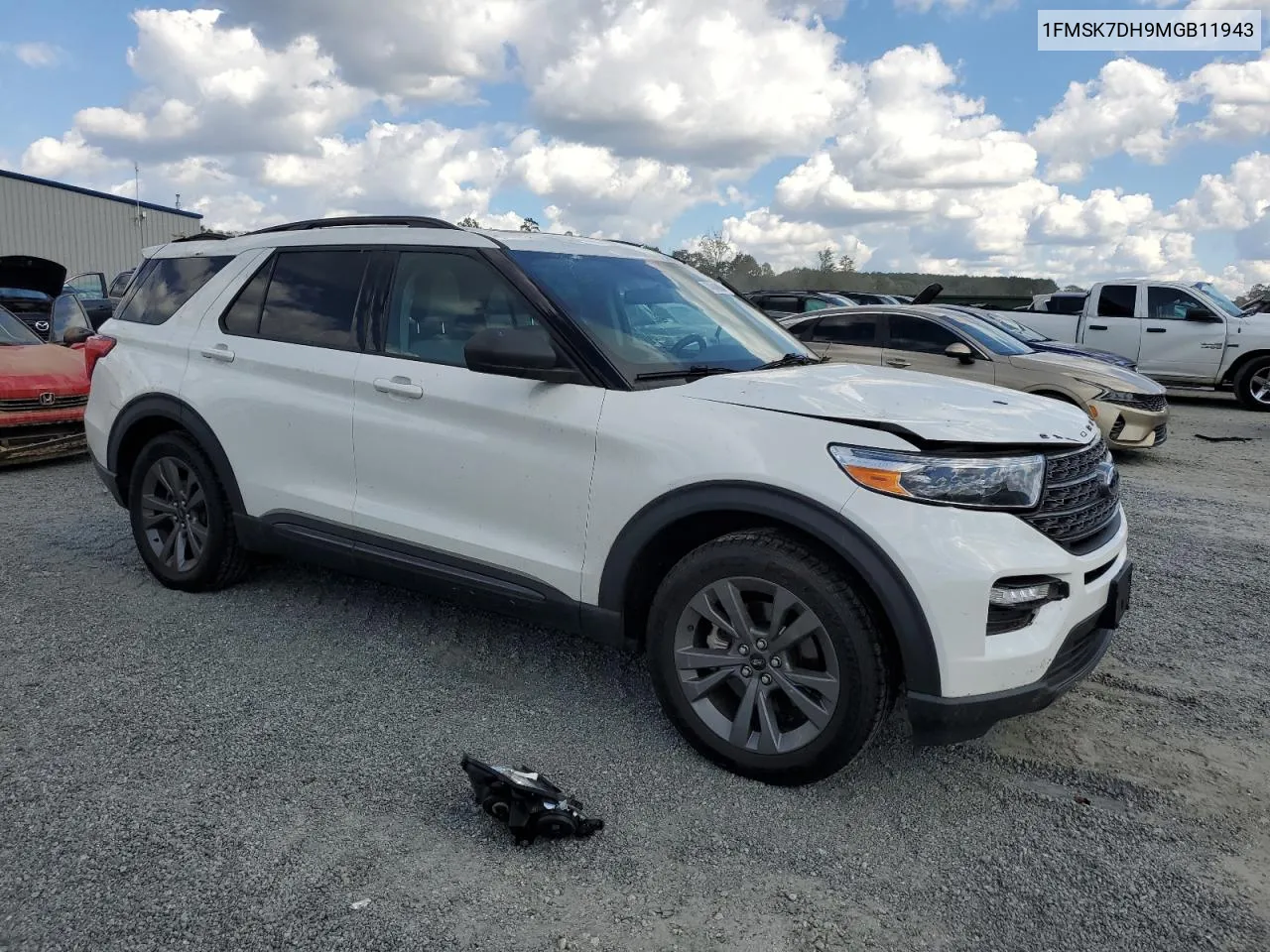 2021 Ford Explorer Xlt VIN: 1FMSK7DH9MGB11943 Lot: 74046904