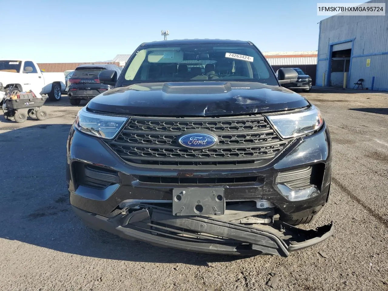 2021 Ford Explorer VIN: 1FMSK7BHXMGA95724 Lot: 74263424