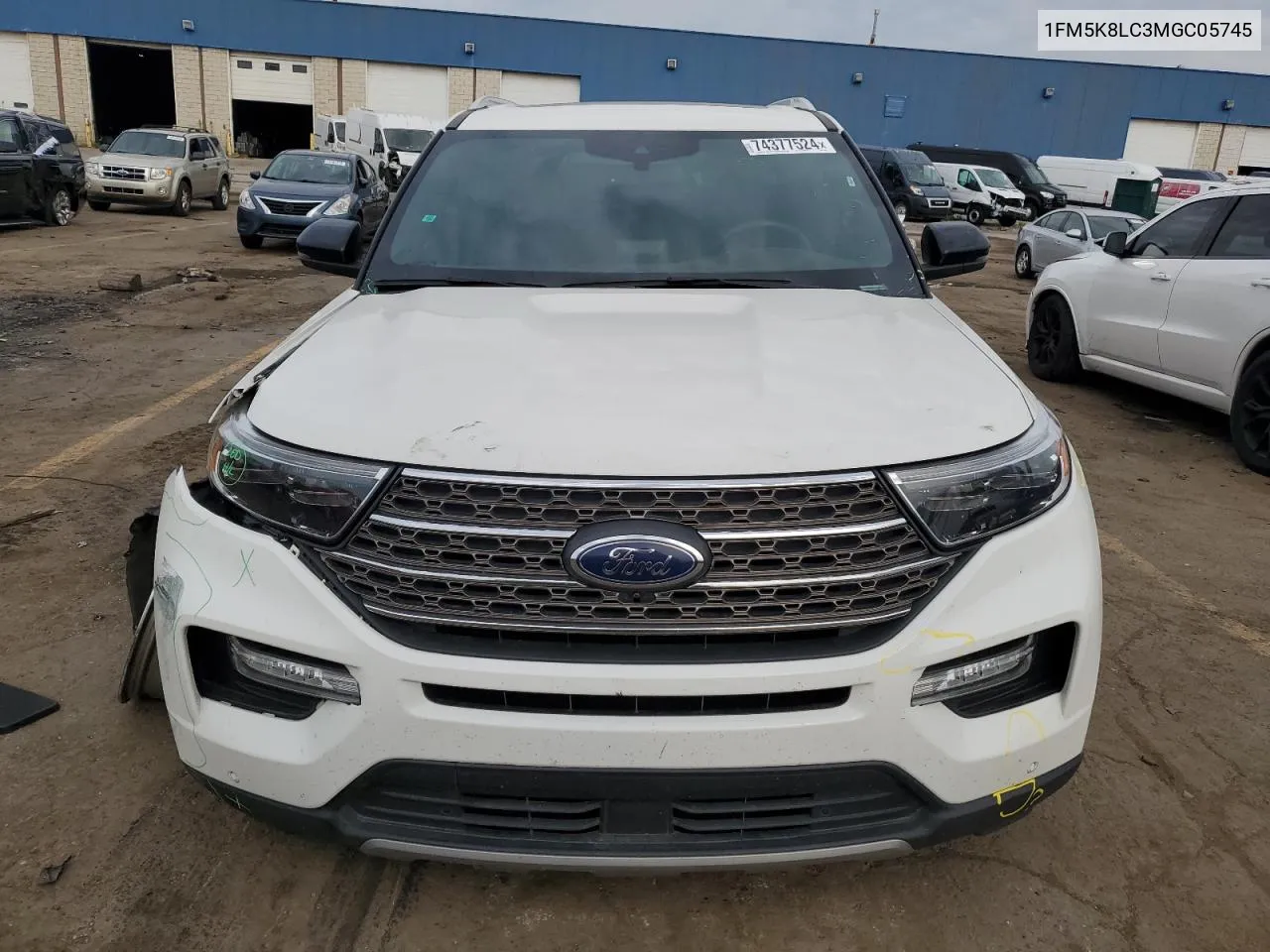 2021 Ford Explorer King Ranch VIN: 1FM5K8LC3MGC05745 Lot: 74377524