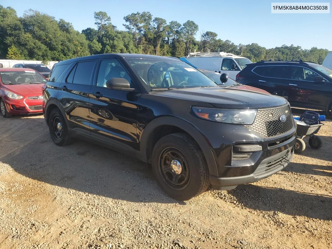 2021 Ford Explorer Police Interceptor VIN: 1FM5K8AB4MGC35038 Lot: 75316104