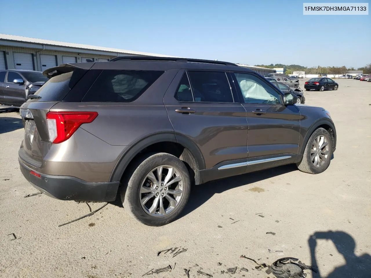 2021 Ford Explorer Xlt VIN: 1FMSK7DH3MGA71133 Lot: 75351424