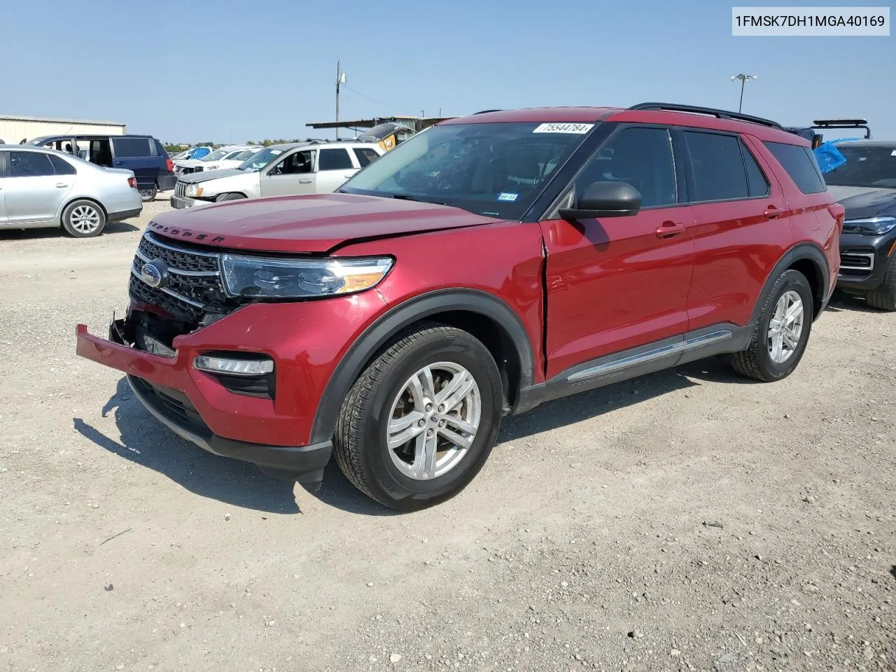 2021 Ford Explorer Xlt VIN: 1FMSK7DH1MGA40169 Lot: 75544784