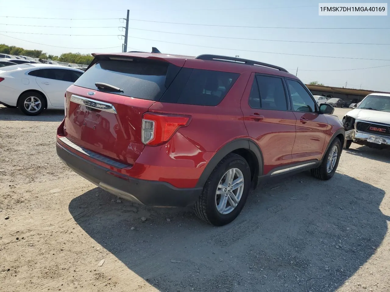 2021 Ford Explorer Xlt VIN: 1FMSK7DH1MGA40169 Lot: 75544784