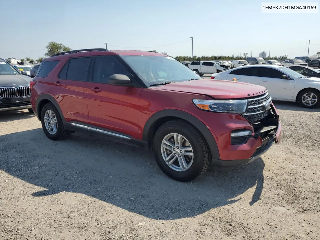 2021 Ford Explorer Xlt VIN: 1FMSK7DH1MGA40169 Lot: 75544784