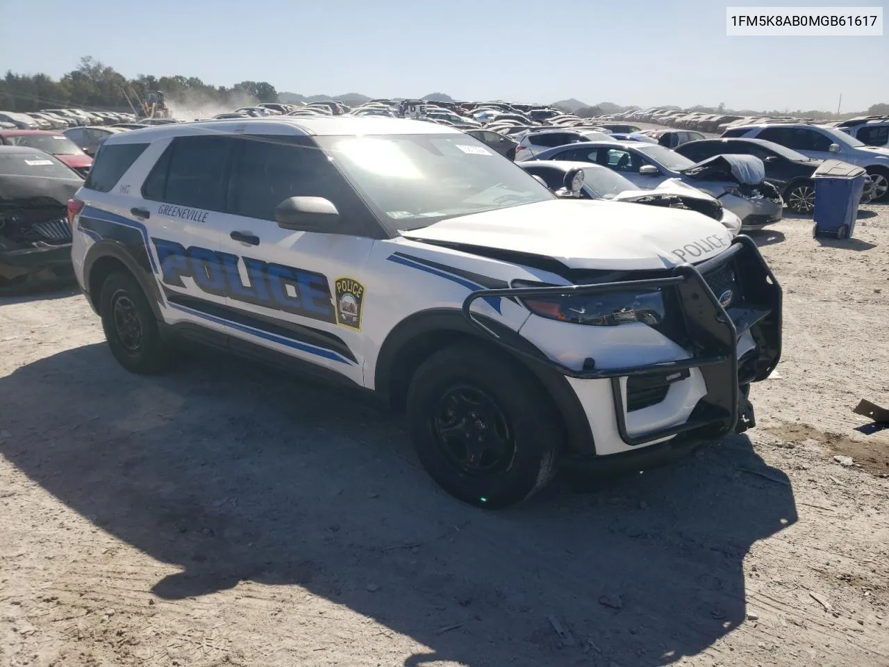 1FM5K8AB0MGB61617 2021 Ford Explorer Police Interceptor