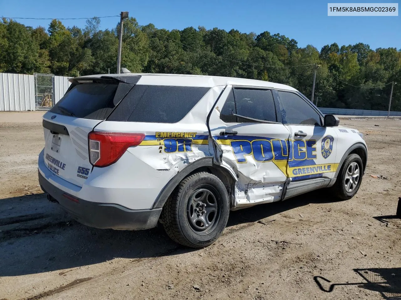 2021 Ford Explorer Police Interceptor VIN: 1FM5K8AB5MGC02369 Lot: 76667864