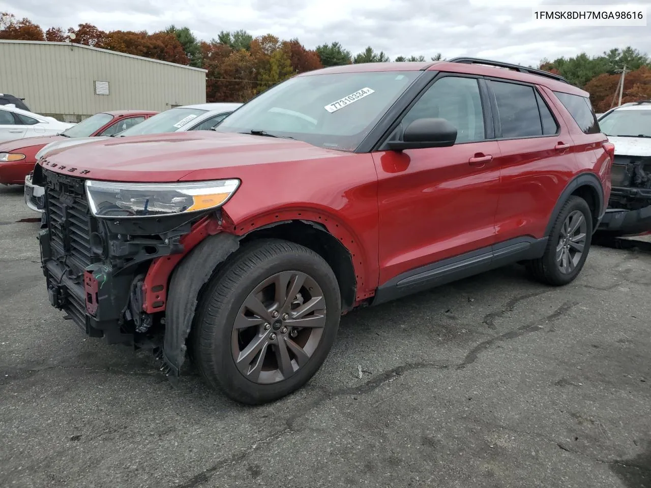 2021 Ford Explorer Xlt VIN: 1FMSK8DH7MGA98616 Lot: 77310334