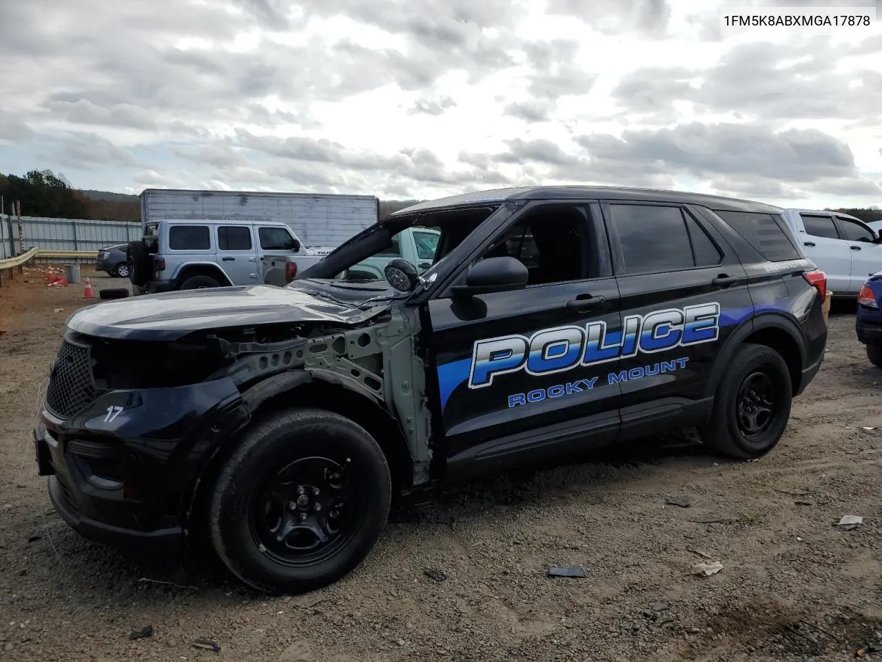 2021 Ford Explorer Police Interceptor VIN: 1FM5K8ABXMGA17878 Lot: 77990014