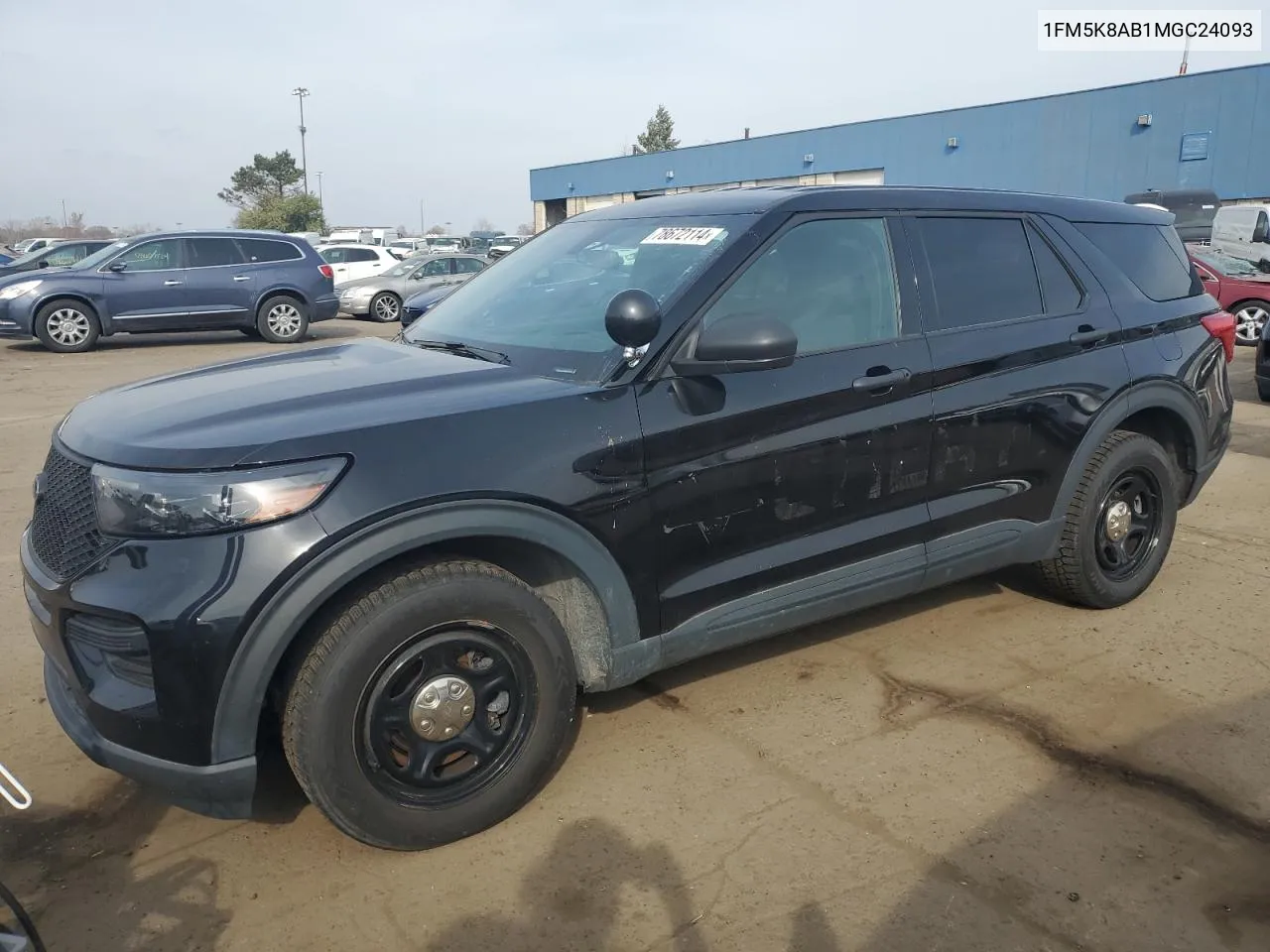 2021 Ford Explorer Police Interceptor VIN: 1FM5K8AB1MGC24093 Lot: 78672114