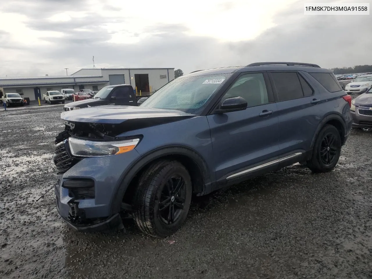 2021 Ford Explorer Xlt VIN: 1FMSK7DH3MGA91558 Lot: 79713334