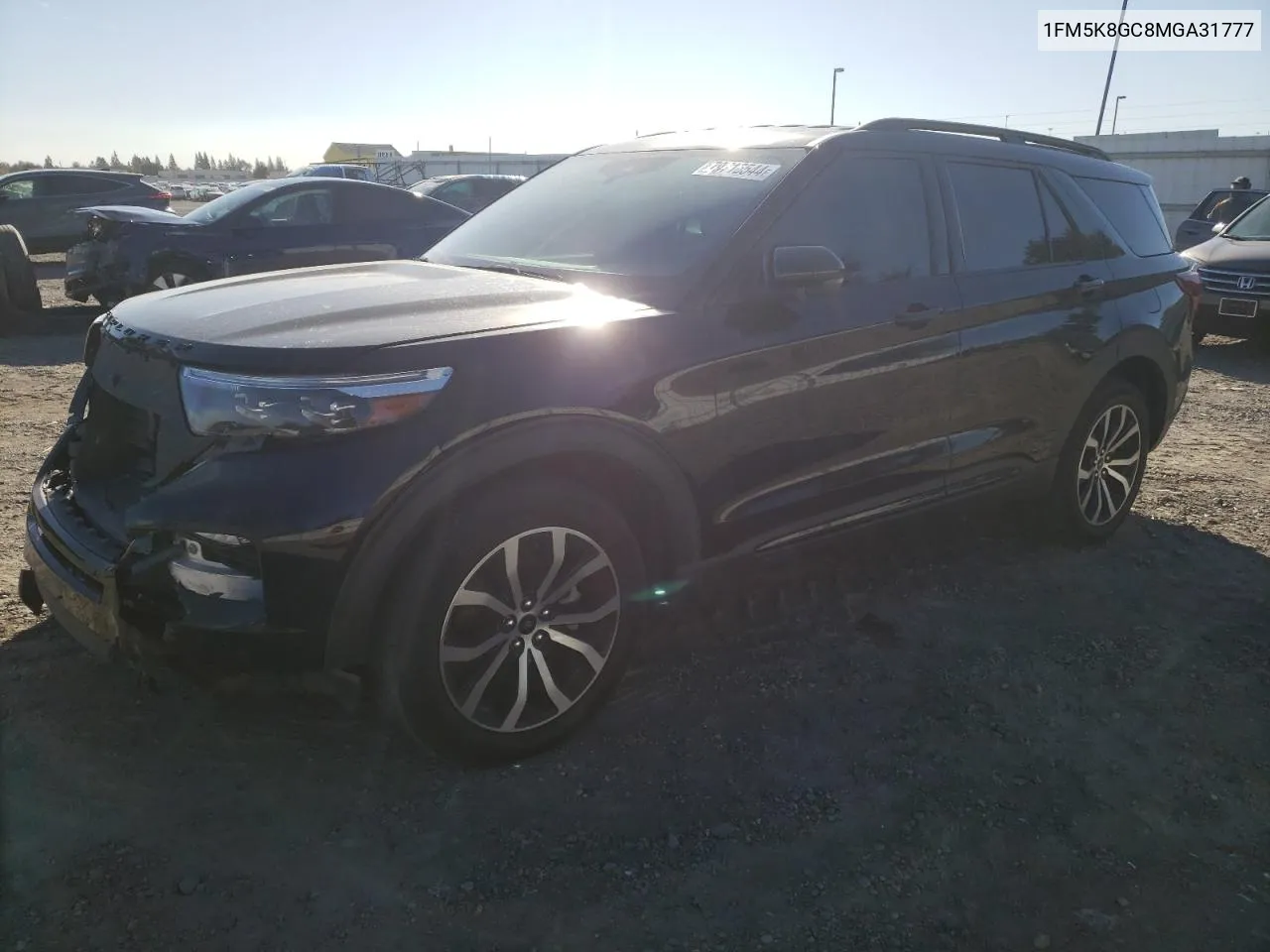 2021 Ford Explorer St VIN: 1FM5K8GC8MGA31777 Lot: 79716544