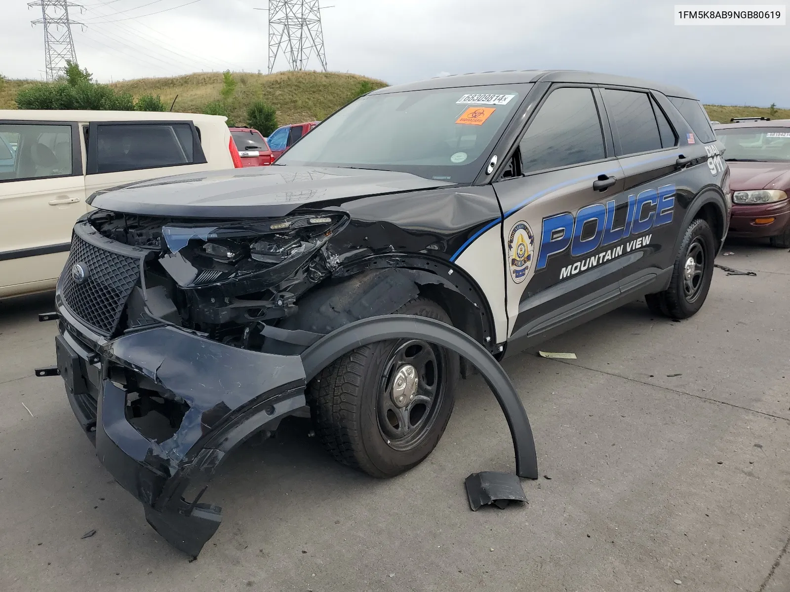 2022 Ford Explorer Police Interceptor VIN: 1FM5K8AB9NGB80619 Lot: 68309814