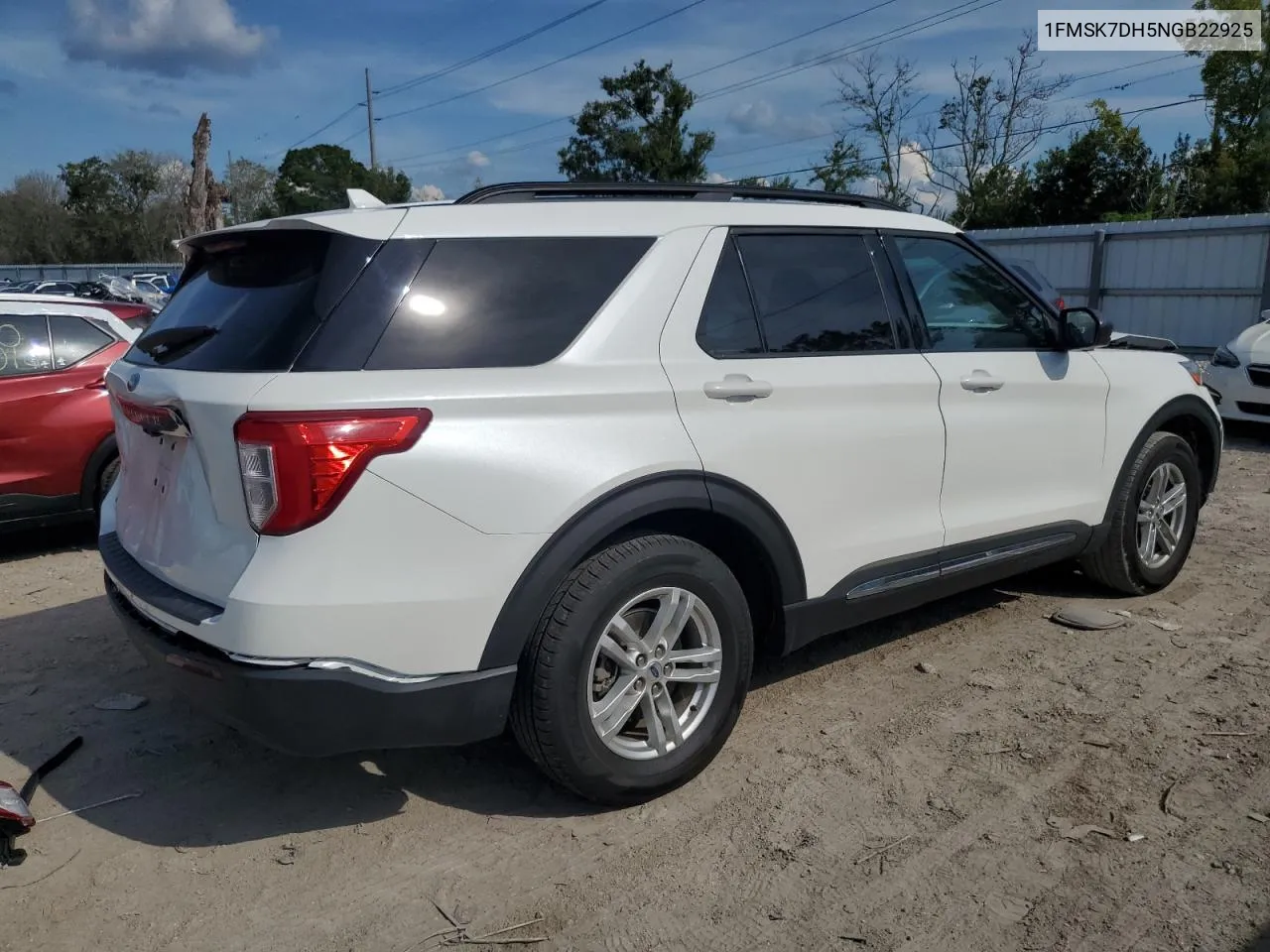 2022 Ford Explorer Xlt VIN: 1FMSK7DH5NGB22925 Lot: 71615194