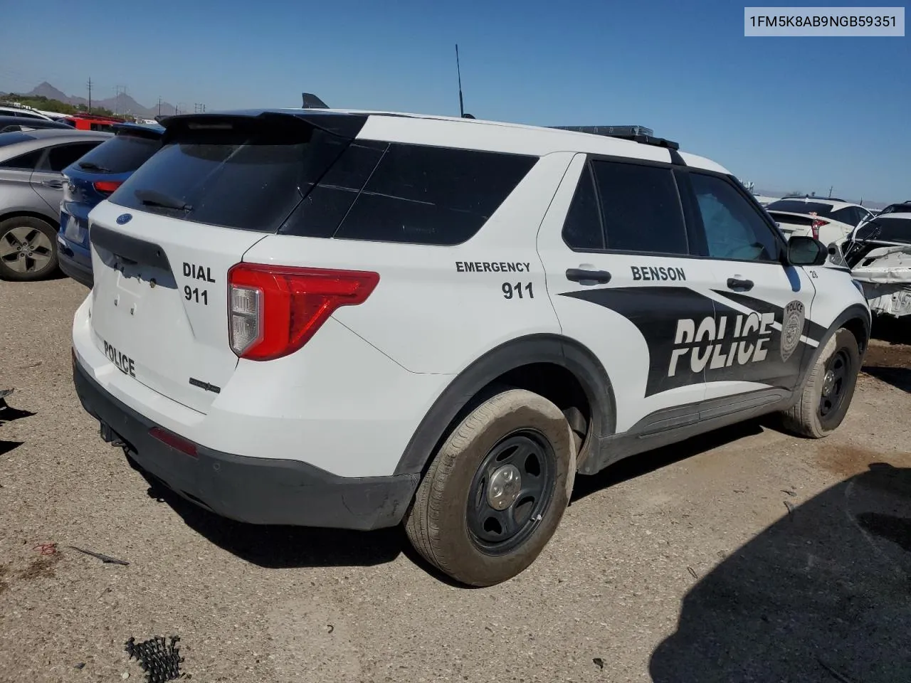 2022 Ford Explorer Police Interceptor VIN: 1FM5K8AB9NGB59351 Lot: 72368004