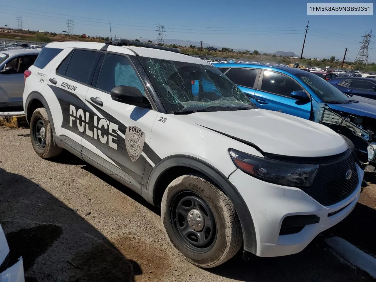 2022 Ford Explorer Police Interceptor VIN: 1FM5K8AB9NGB59351 Lot: 72368004