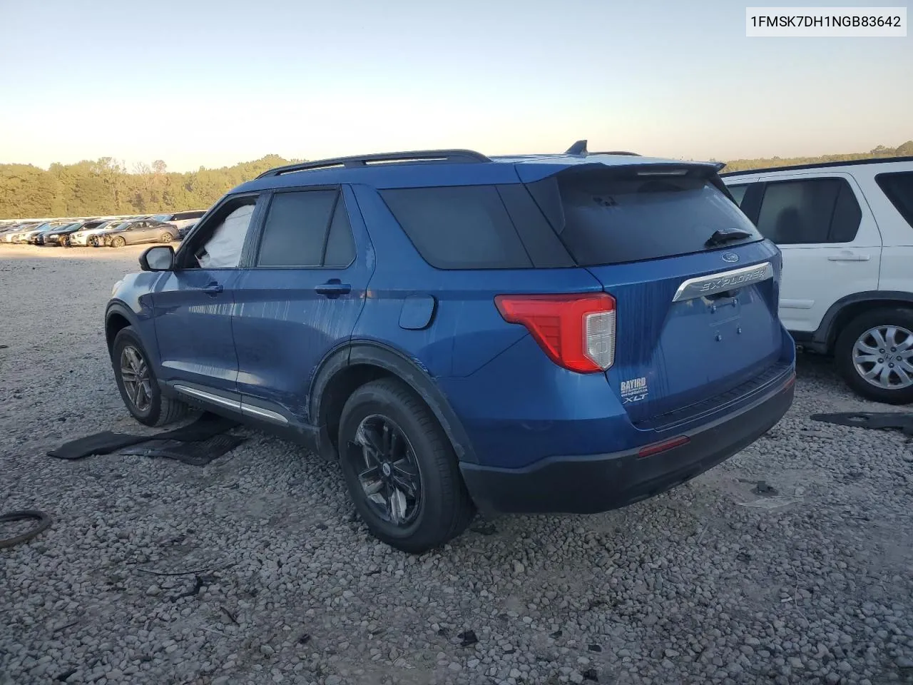 2022 Ford Explorer Xlt VIN: 1FMSK7DH1NGB83642 Lot: 72433954