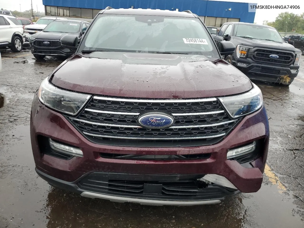 2022 Ford Explorer Xlt VIN: 1FMSK8DH4NGA74906 Lot: 72458144