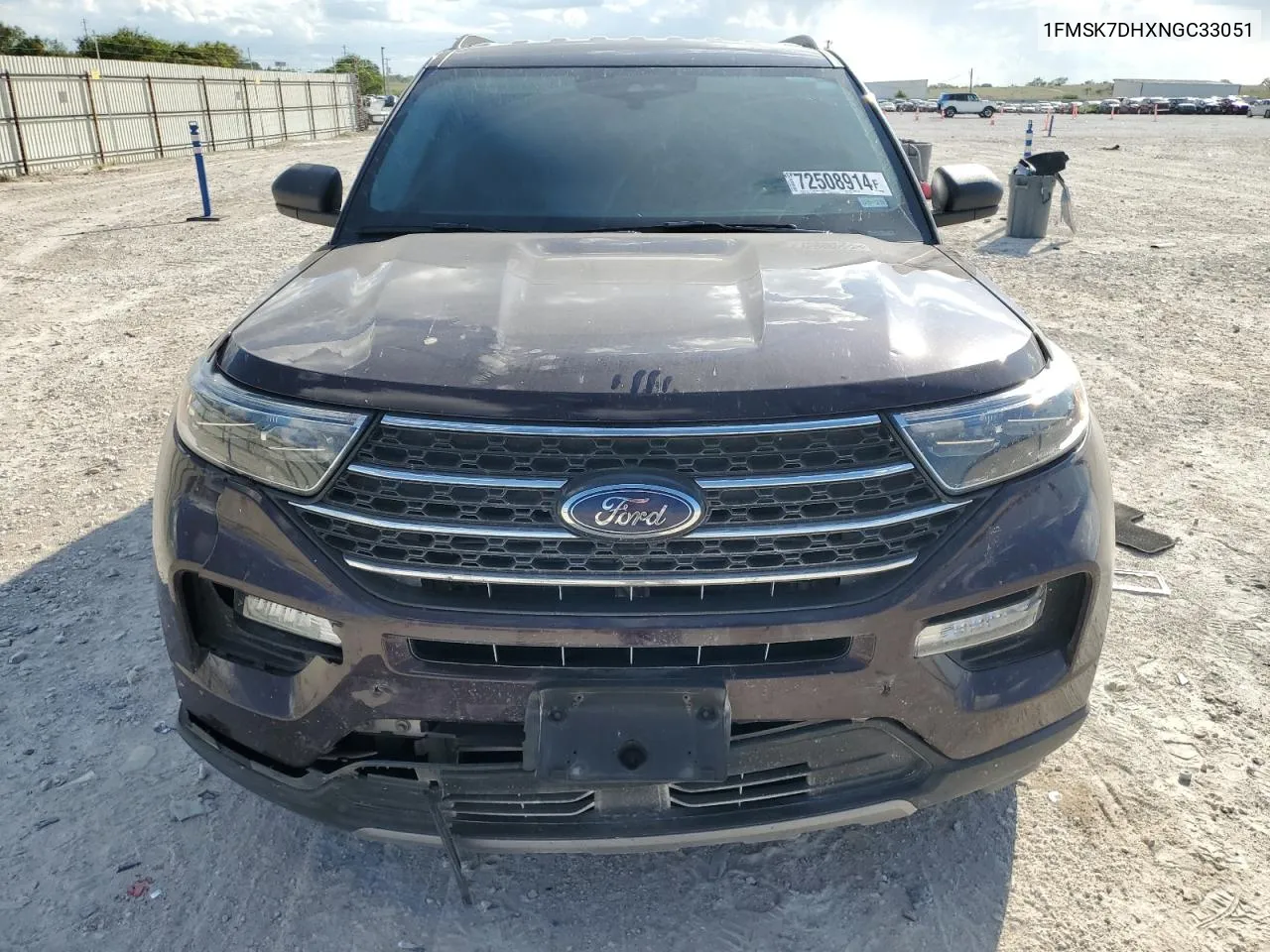 2022 Ford Explorer Xlt VIN: 1FMSK7DHXNGC33051 Lot: 72508914