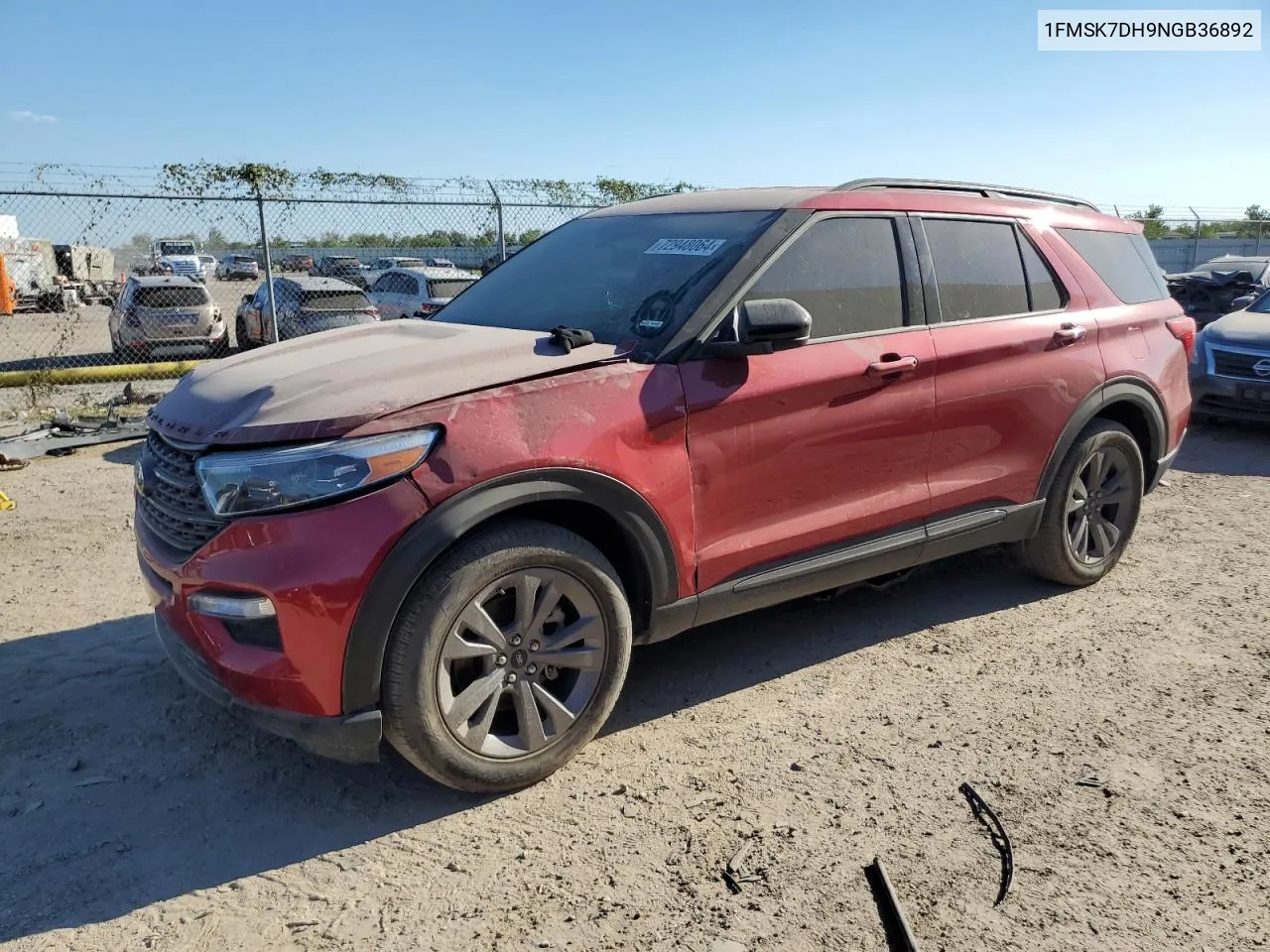 1FMSK7DH9NGB36892 2022 Ford Explorer Xlt