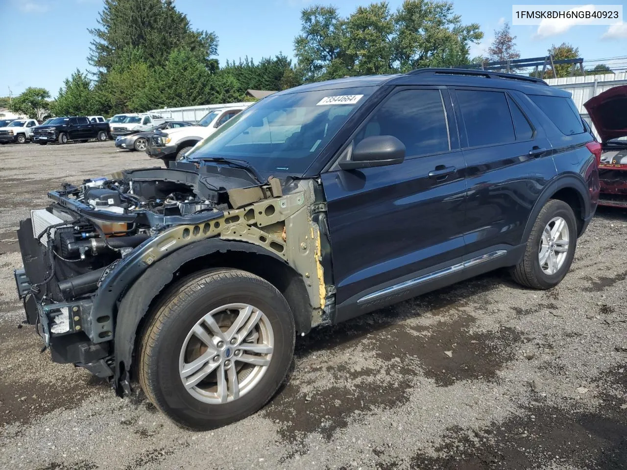 2022 Ford Explorer Xlt VIN: 1FMSK8DH6NGB40923 Lot: 73544664