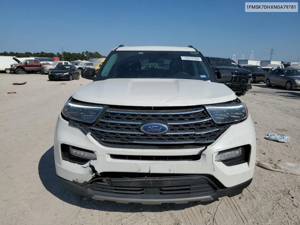 2022 Ford Explorer Xlt VIN: 1FMSK7DHXNGA79781 Lot: 75570164