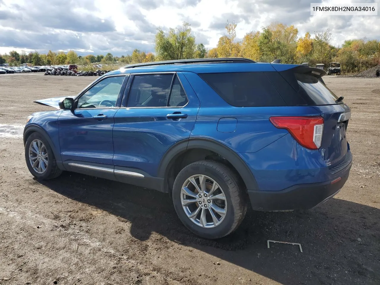 2022 Ford Explorer Xlt VIN: 1FMSK8DH2NGA34016 Lot: 76153814