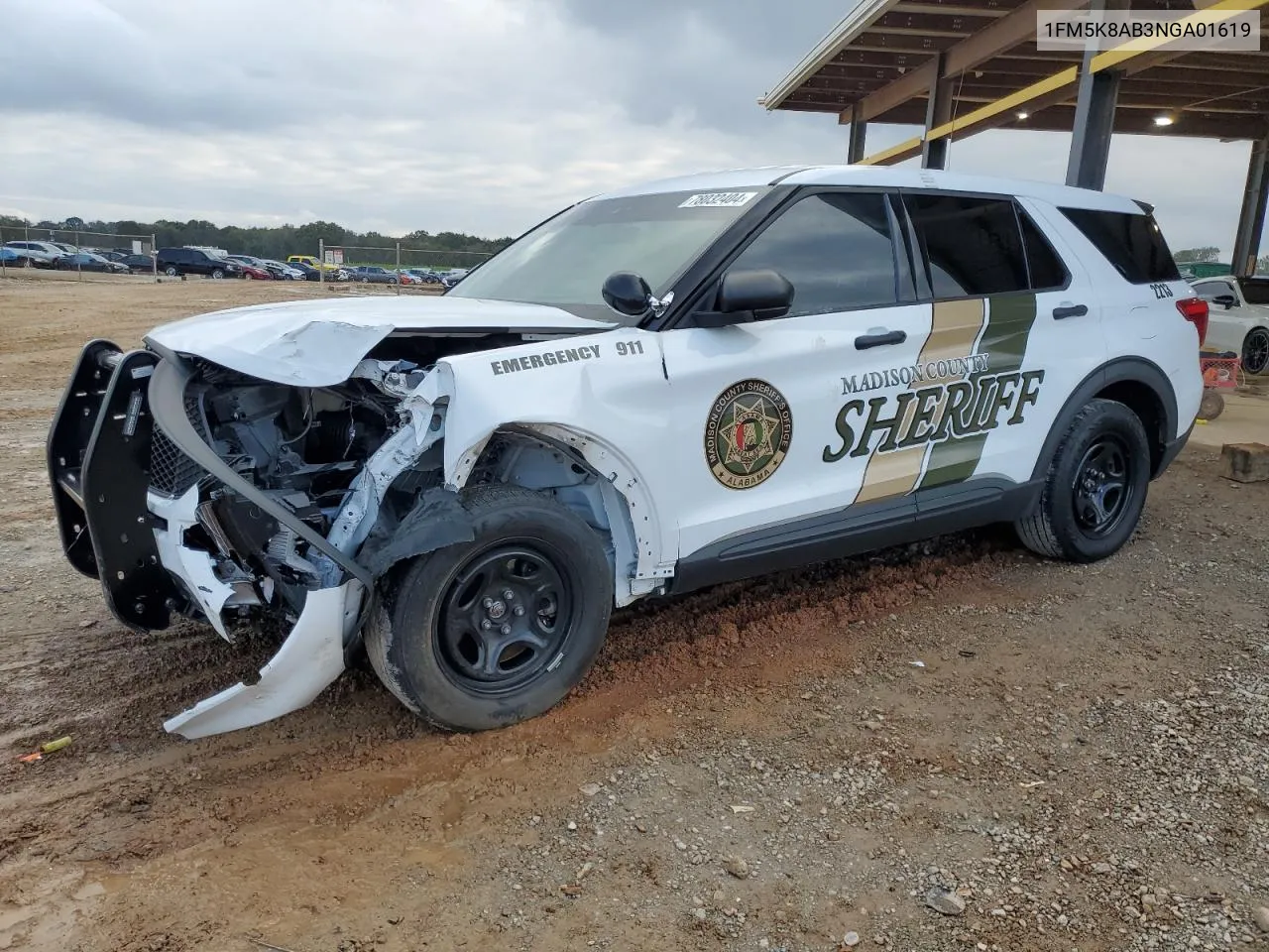 2022 Ford Explorer Police Interceptor VIN: 1FM5K8AB3NGA01619 Lot: 78032404