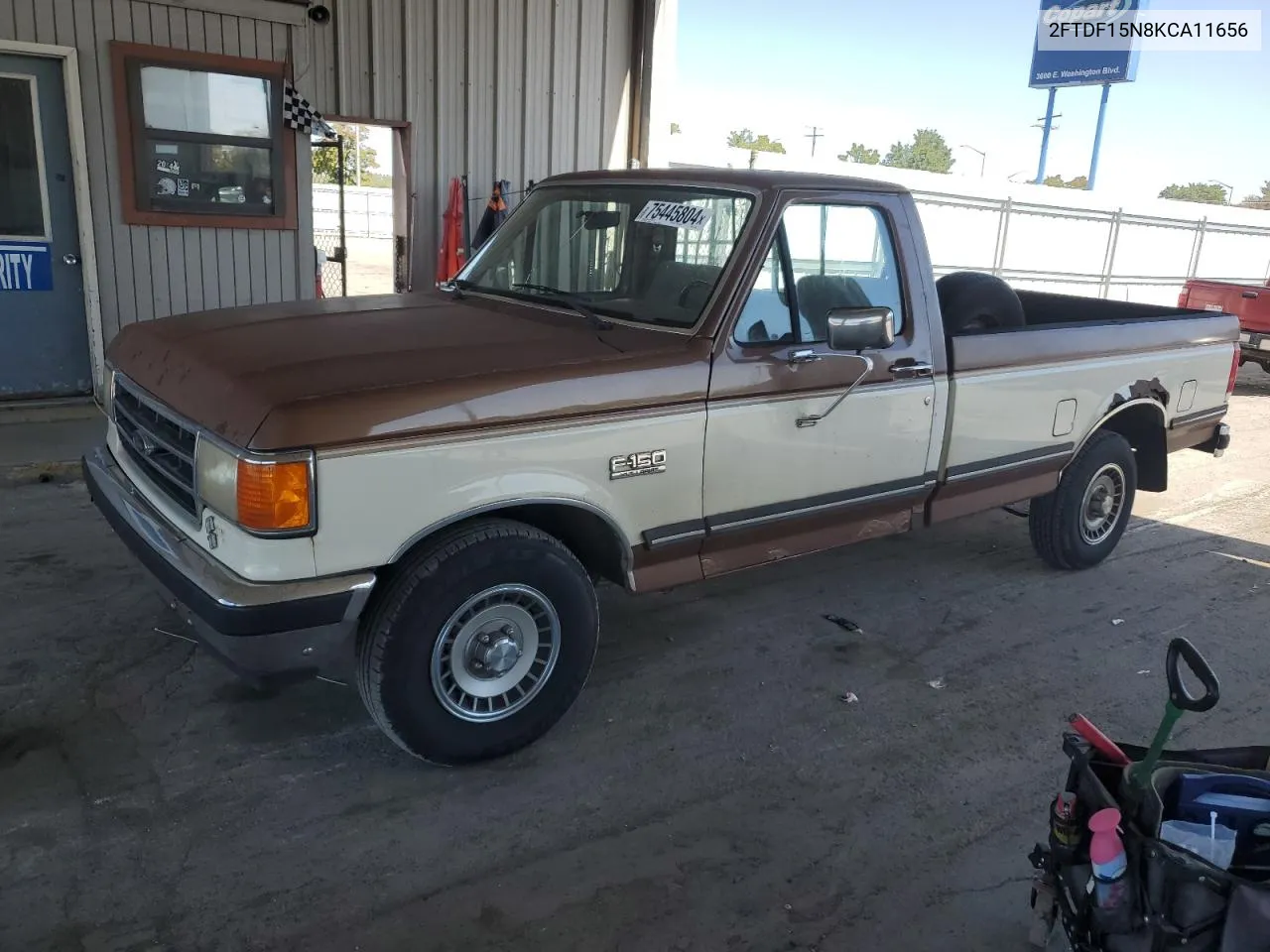 1989 Ford F150 VIN: 2FTDF15N8KCA11656 Lot: 75445804