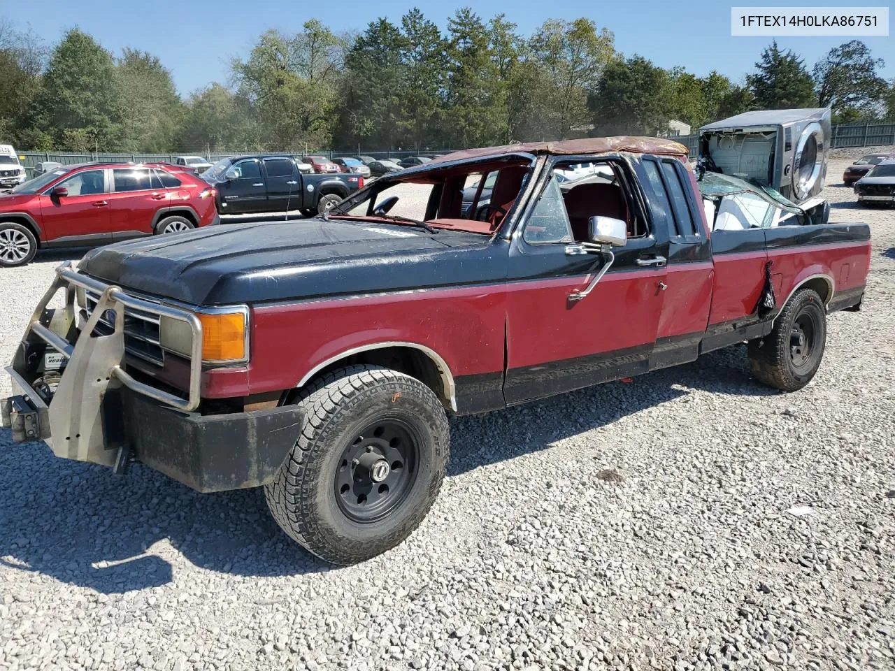 1990 Ford F150 VIN: 1FTEX14H0LKA86751 Lot: 75285334