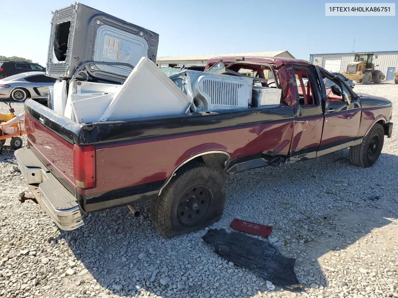 1990 Ford F150 VIN: 1FTEX14H0LKA86751 Lot: 75285334