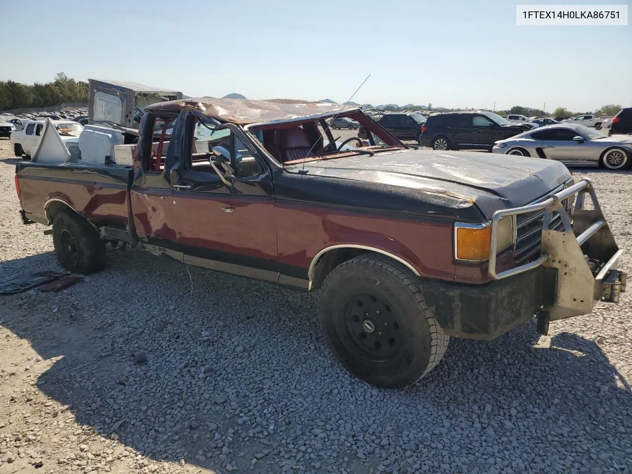 1990 Ford F150 VIN: 1FTEX14H0LKA86751 Lot: 75285334