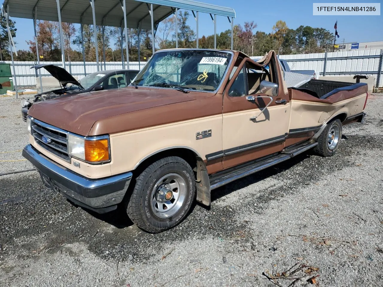 1990 Ford F150 VIN: 1FTEF15N4LNB41286 Lot: 77996194