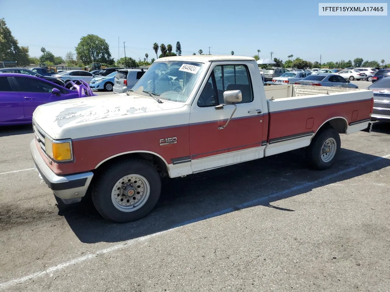 1FTEF15YXMLA17465 1991 Ford F150