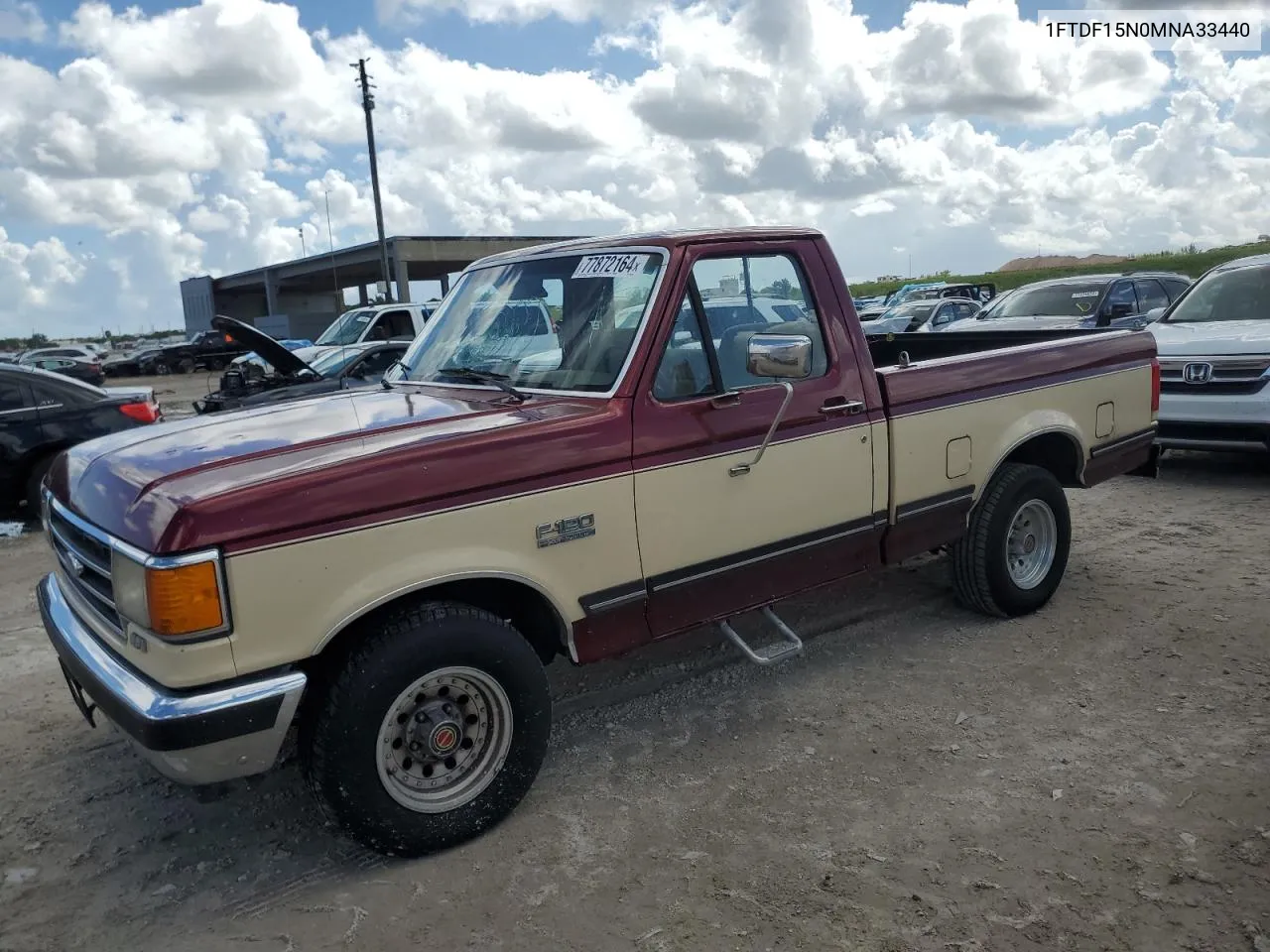 1991 Ford F150 VIN: 1FTDF15N0MNA33440 Lot: 77872164