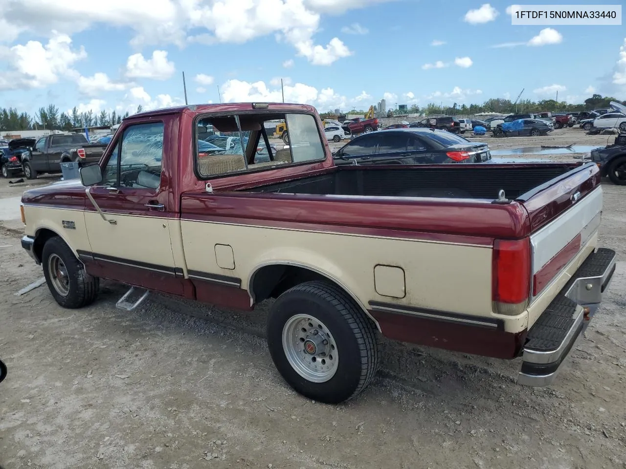 1991 Ford F150 VIN: 1FTDF15N0MNA33440 Lot: 77872164