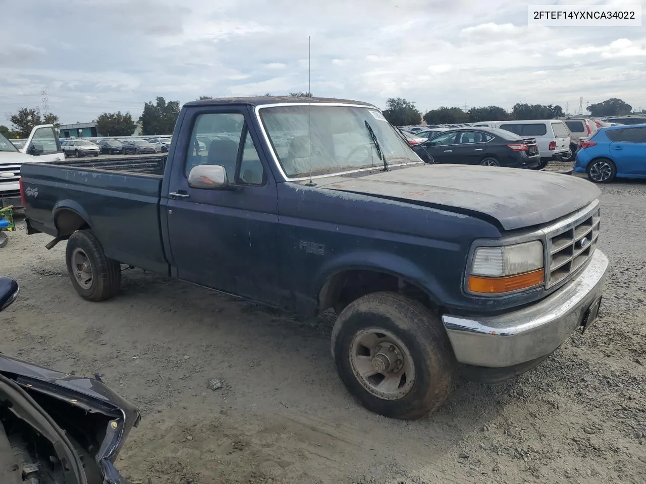 1992 Ford F150 VIN: 2FTEF14YXNCA34022 Lot: 70896874