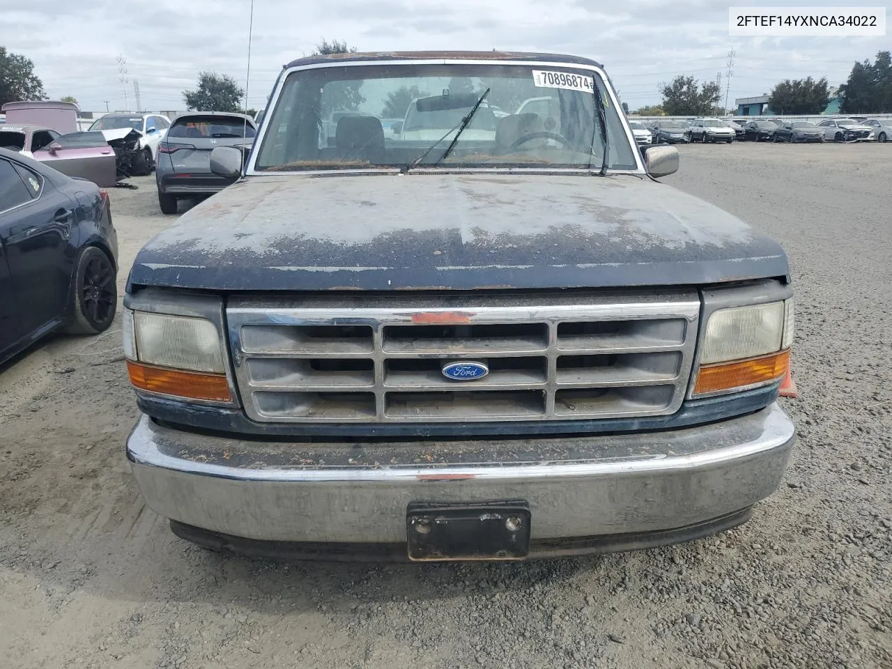 1992 Ford F150 VIN: 2FTEF14YXNCA34022 Lot: 70896874