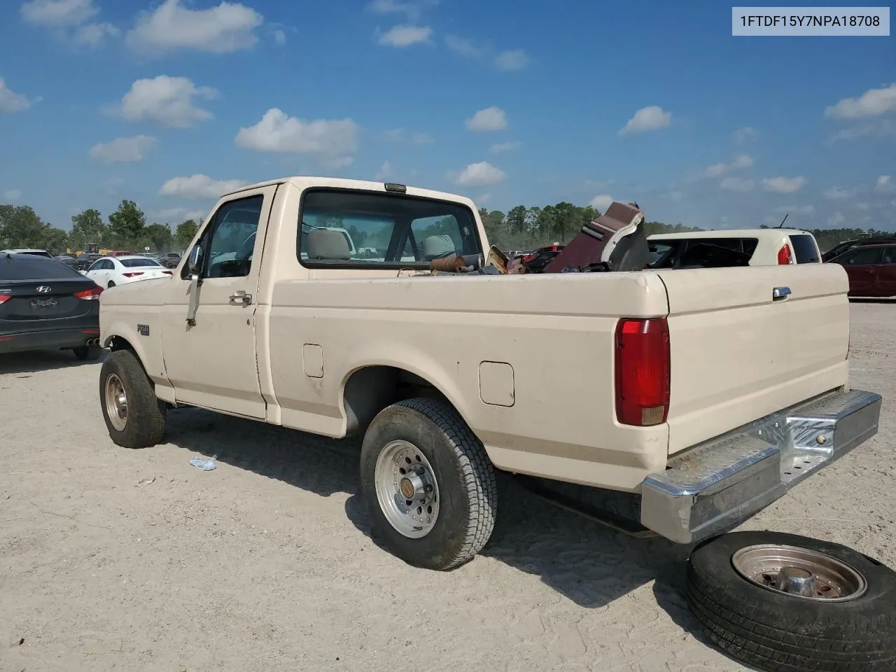 1992 Ford F150 VIN: 1FTDF15Y7NPA18708 Lot: 72081004