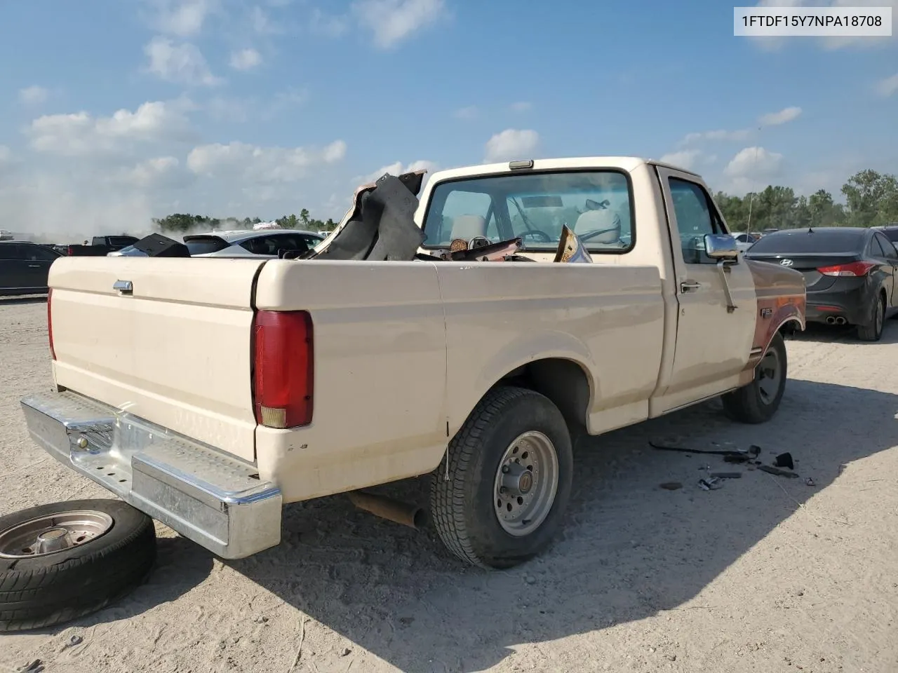 1992 Ford F150 VIN: 1FTDF15Y7NPA18708 Lot: 72081004