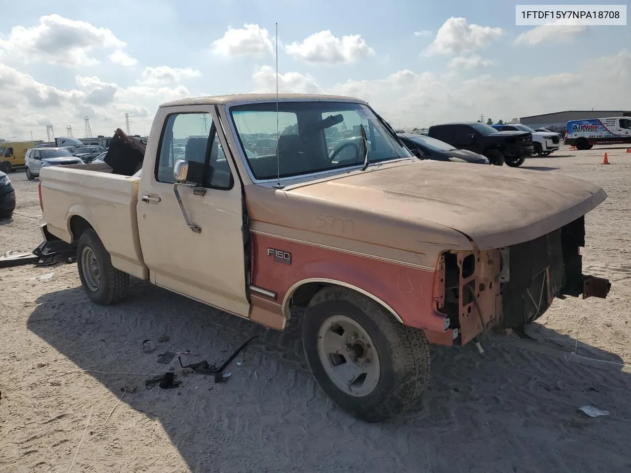 1992 Ford F150 VIN: 1FTDF15Y7NPA18708 Lot: 72081004