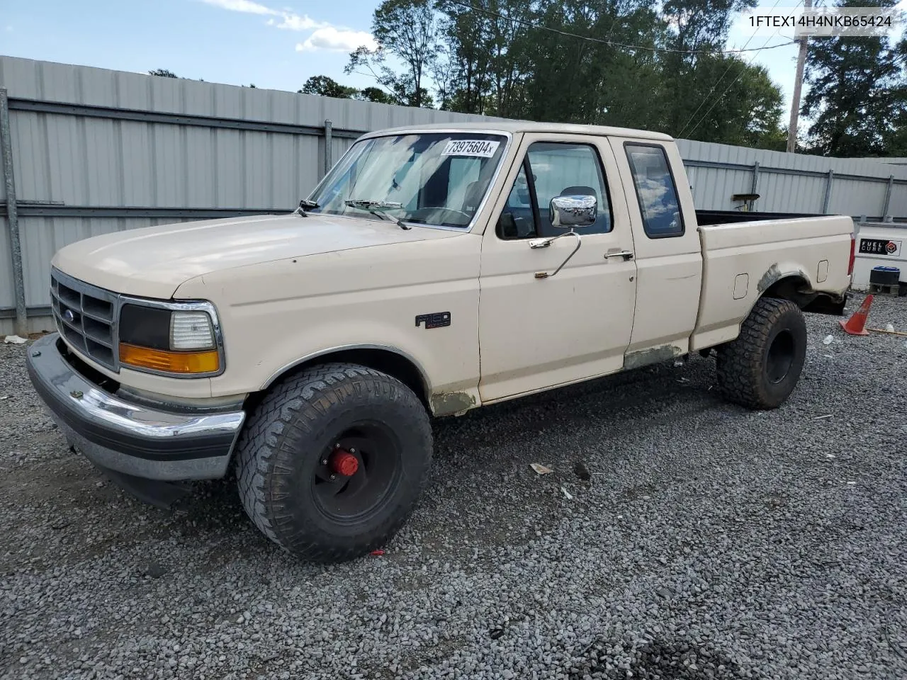 1992 Ford F150 VIN: 1FTEX14H4NKB65424 Lot: 73975604