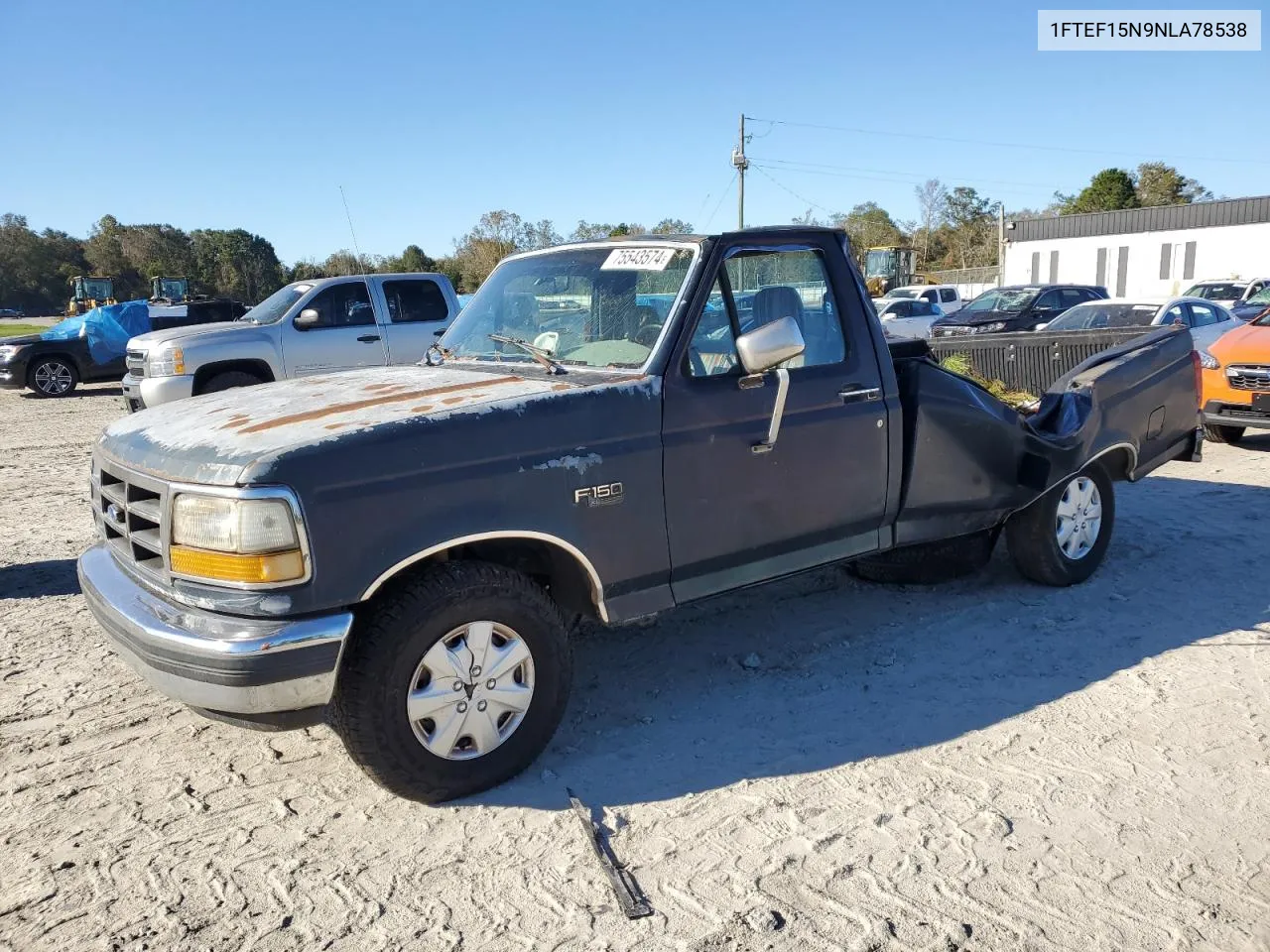 1992 Ford F150 VIN: 1FTEF15N9NLA78538 Lot: 75543574