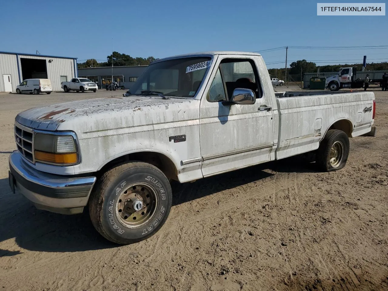 1992 Ford F150 VIN: 1FTEF14HXNLA67544 Lot: 75958024