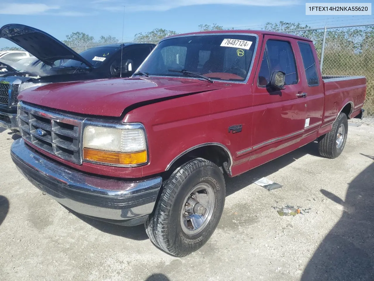 1992 Ford F150 VIN: 1FTEX14H2NKA55620 Lot: 76487124