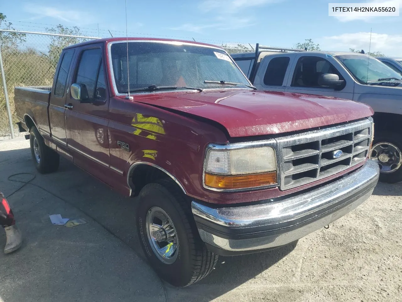 1992 Ford F150 VIN: 1FTEX14H2NKA55620 Lot: 76487124