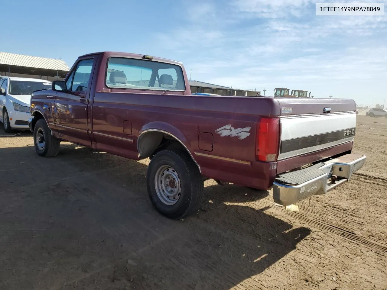 1992 Ford F150 VIN: 1FTEF14Y9NPA78849 Lot: 77688804